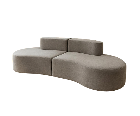 Spencer Curved Compression Sofa – 2–3 Seater (Shell Grey)