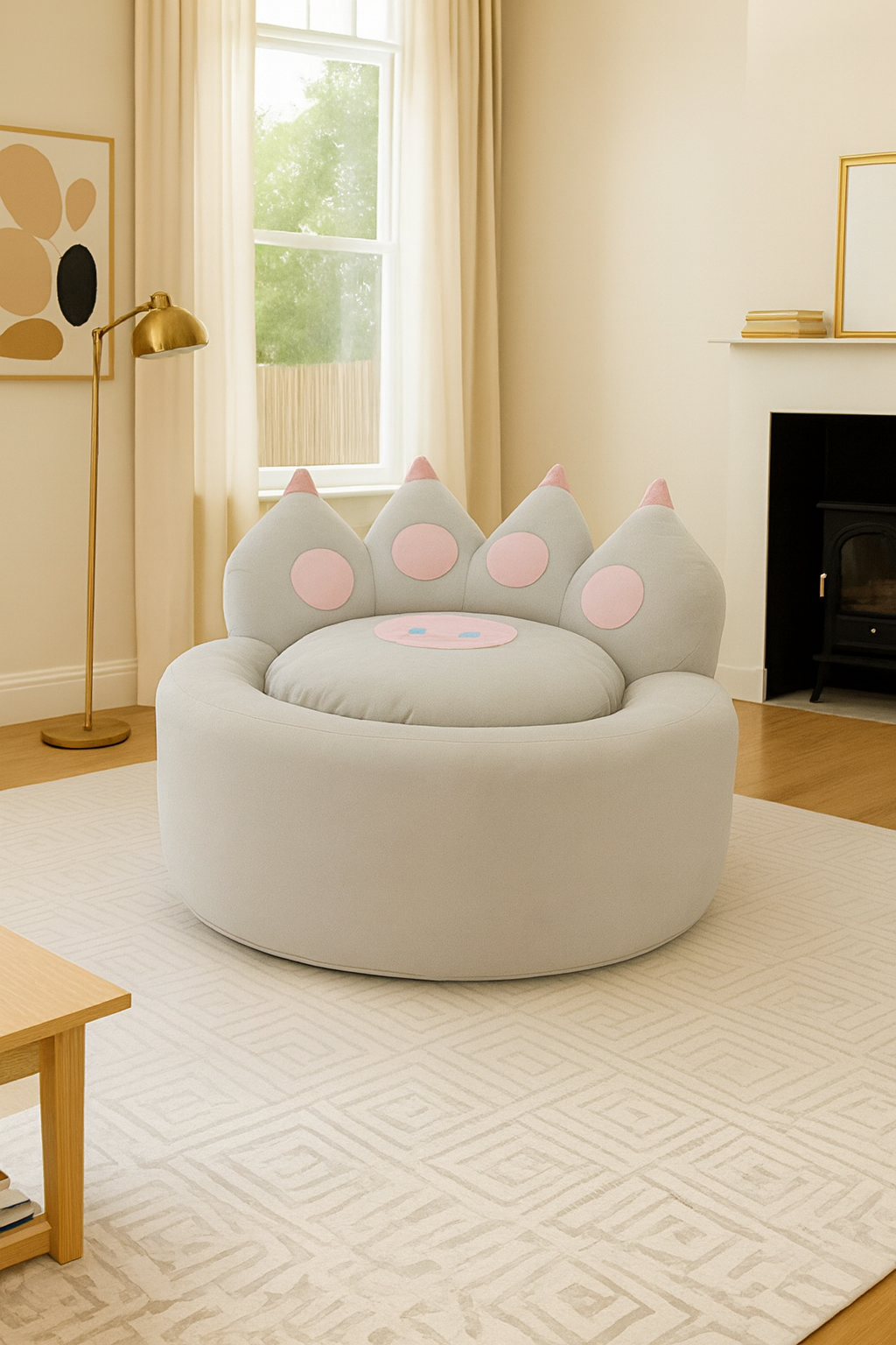 Four-Finger Cat Claw Compressed Sofa – Playful Round Couch