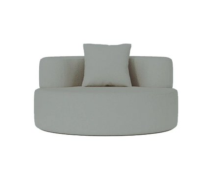 Spencer Curved Compressed Sofa – Teddy Velvet Lounge Chair (Single-Seater)