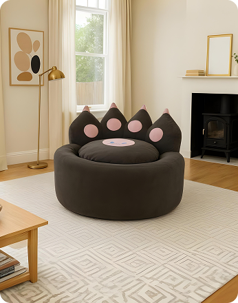 Four-Finger Cat Claw Compressed Sofa – Playful Round Couch