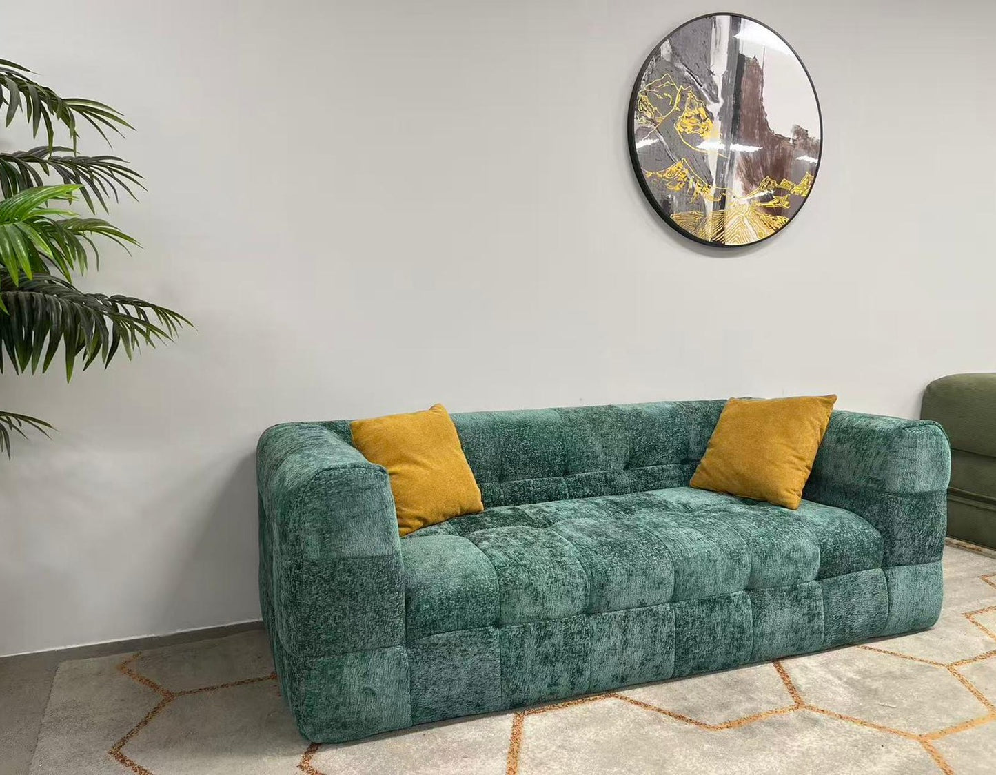 Marshmallow Italian-Style Compressed Sofa – 2-Seater Corduroy Couch (With Cushions)