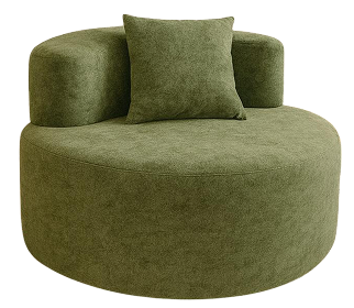 Spencer Curved Compressed Sofa – Teddy Velvet Lounge Chair (Single-Seater)